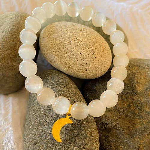 Santore Jewelry Company - Mala: Selenite Beaded Bracelet