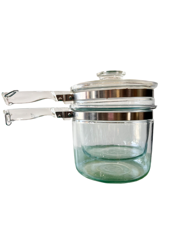 Pyrex clear glass double broiler