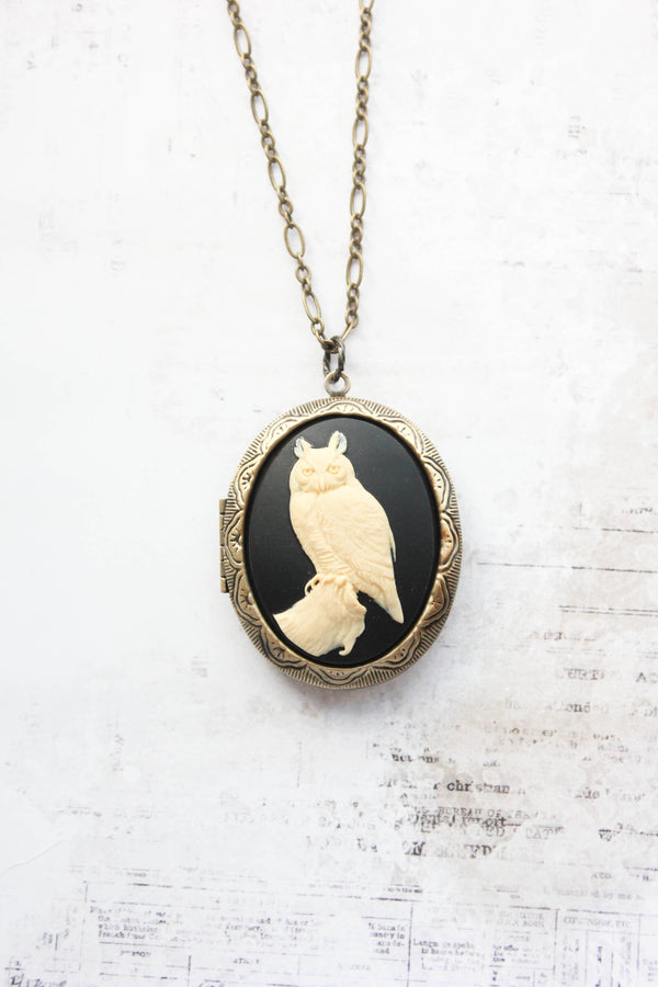 A Pocket of Posies - Owl Necklace | Photo Locket Necklace | Woodland Creatures: 20 Inches