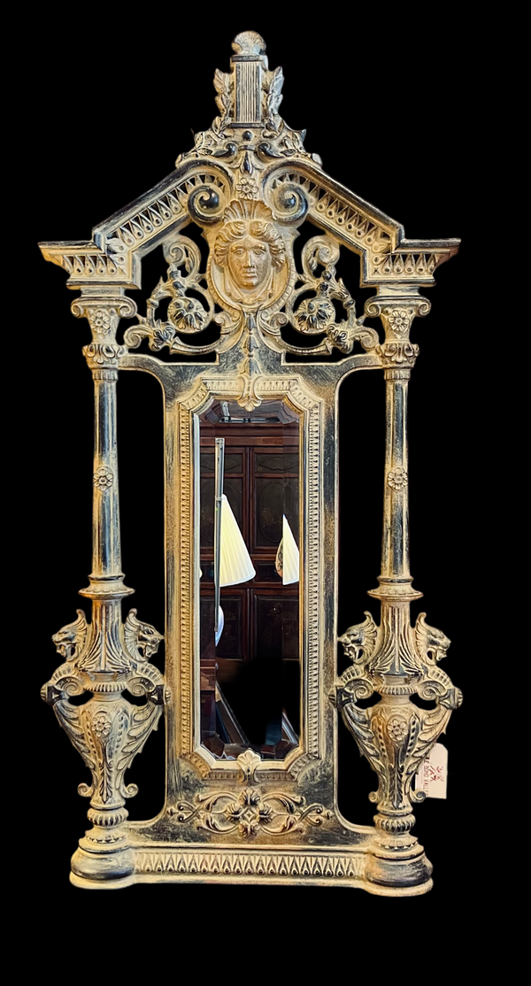 Large Vintage Gothic- Style Wall Mirror