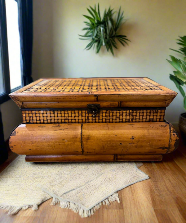 Vintage Large Bamboo/ Rattan Chest