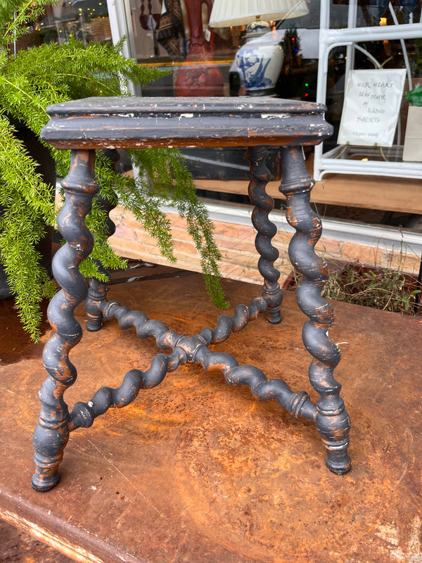 Antique primitive carved wood stool