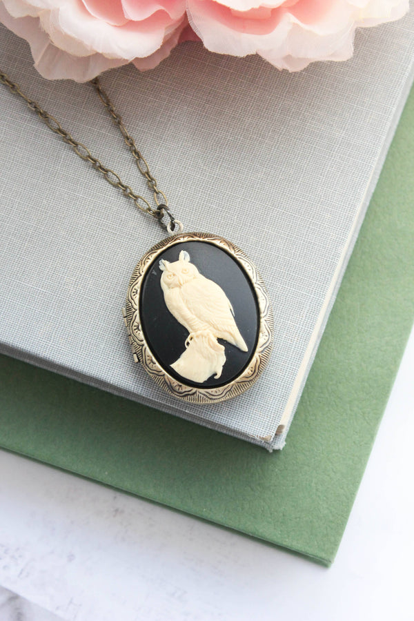 A Pocket of Posies - Owl Necklace | Photo Locket Necklace | Woodland Creatures: 20 Inches