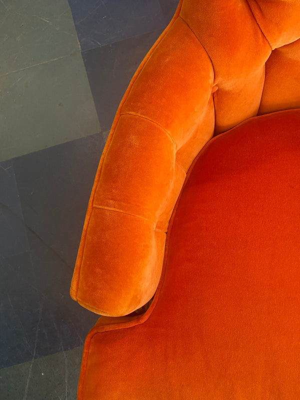 Vintage Orange Velvet Chairs