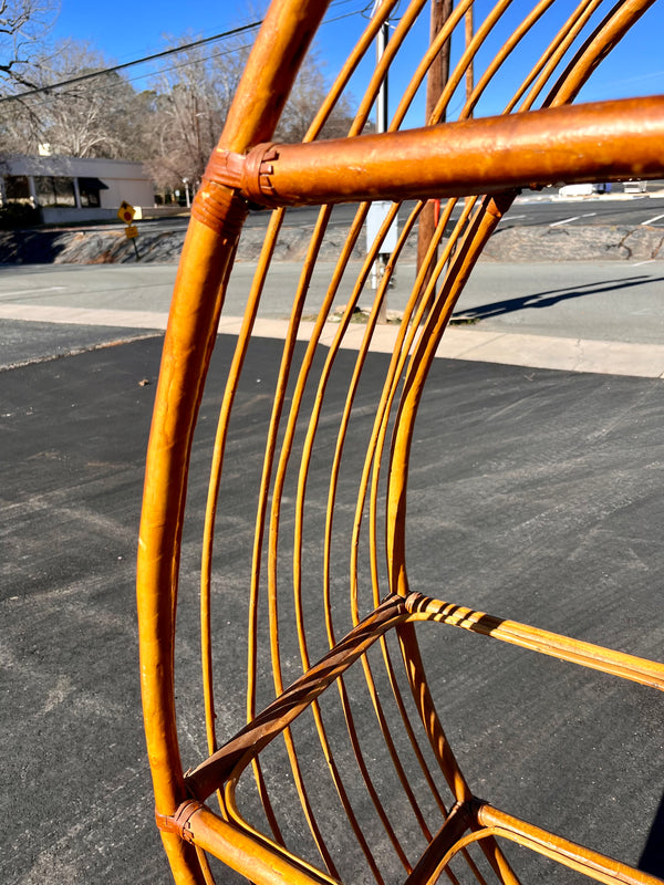 Vintage Round Rattan/Bamboo Shelf