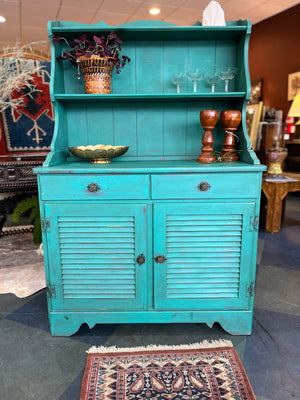 Teal painted hutch