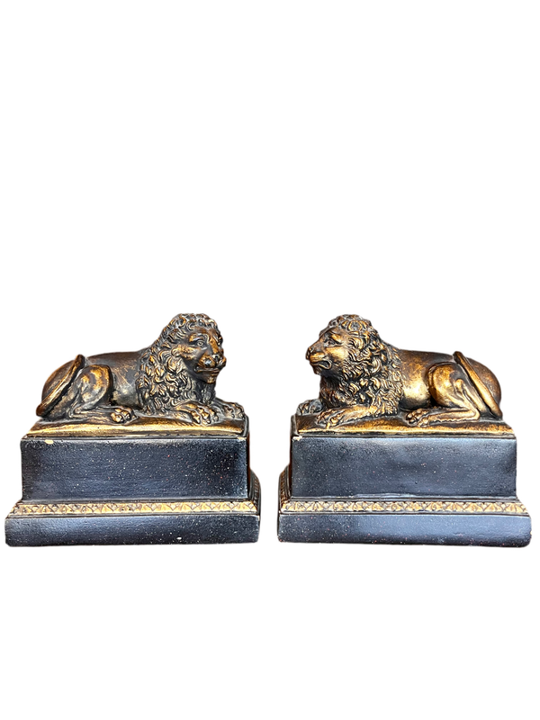 Hollywood Regency Lion Bookends