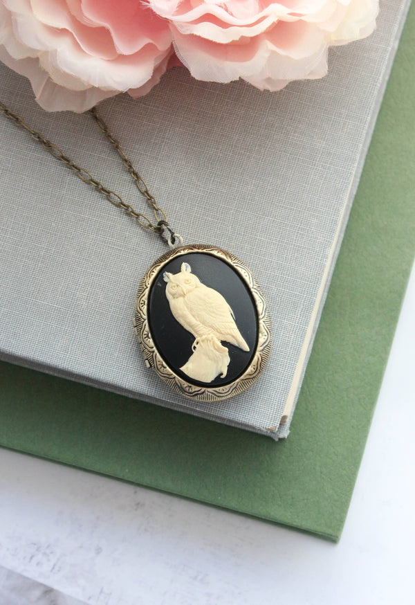 A Pocket of Posies - Owl Necklace | Photo Locket Necklace | Woodland Creatures: 20 Inches