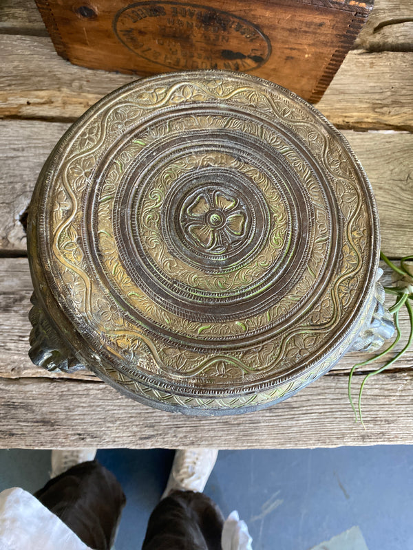 Rare Vintage Brass Panther Stool