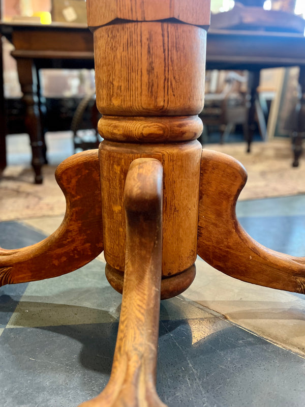 Vintage Carved Wood Square Top Dining Table