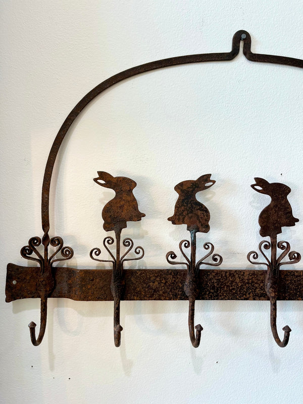 Vintage Metal Rabbit Coat Hanger