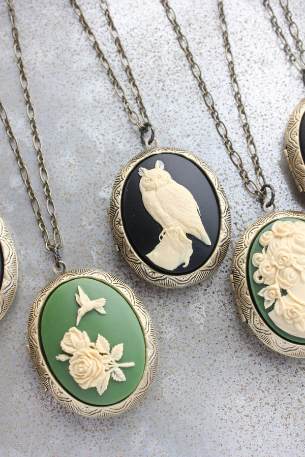 A Pocket of Posies - Owl Necklace | Photo Locket Necklace | Woodland Creatures: 20 Inches