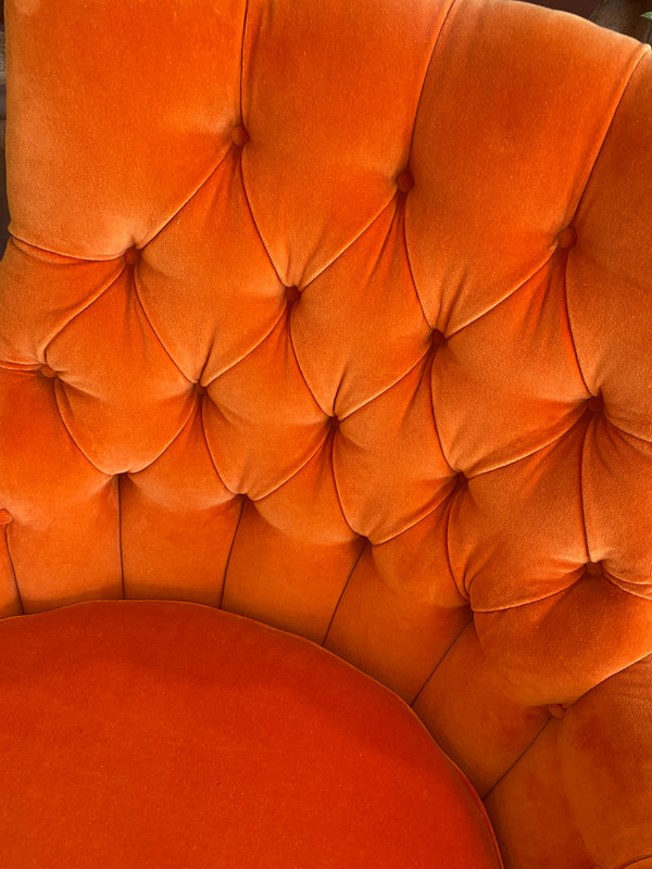 Vintage Orange Velvet Chairs