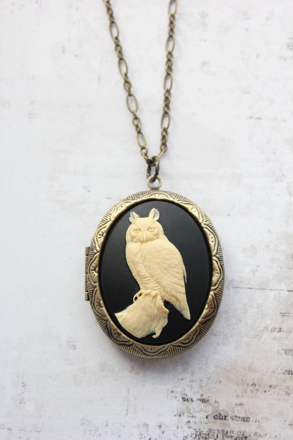 A Pocket of Posies - Owl Necklace | Photo Locket Necklace | Woodland Creatures: 20 Inches