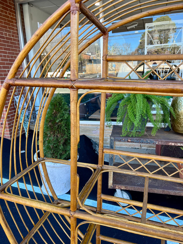 Vintage Round Rattan/Bamboo Shelf