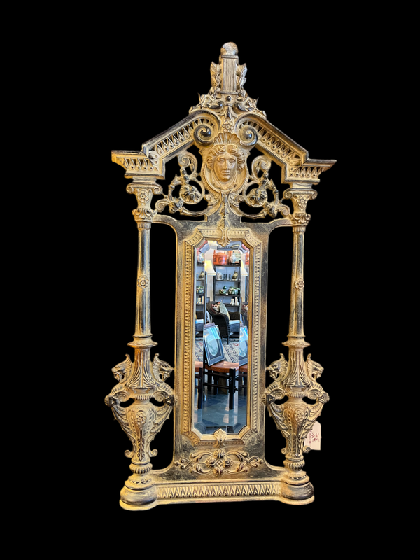 Large Vintage Gothic- Style Wall Mirror