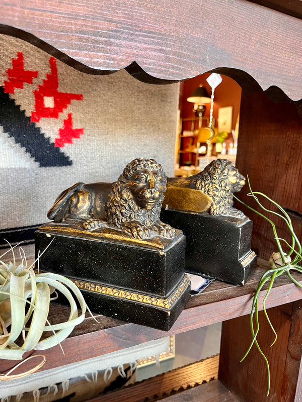 Hollywood Regency Lion Bookends