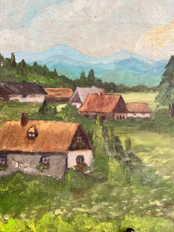 Vintage Hand Painted Village