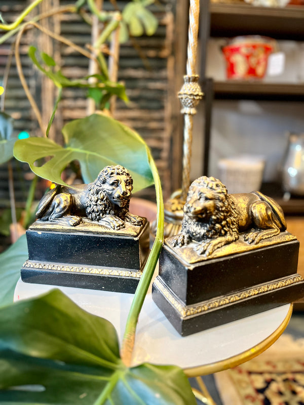 Hollywood Regency Lion Bookends