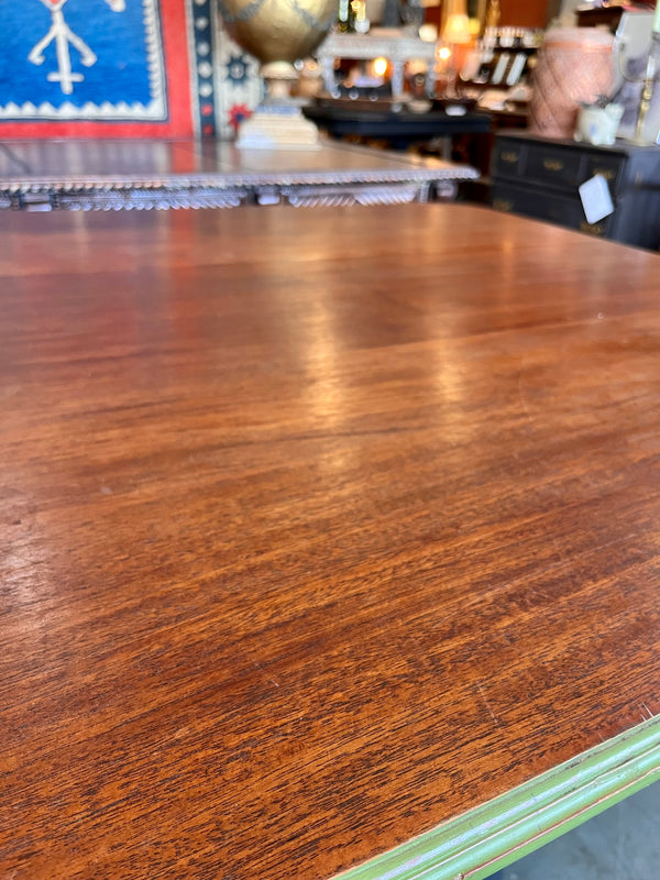 Polished dark wood table top