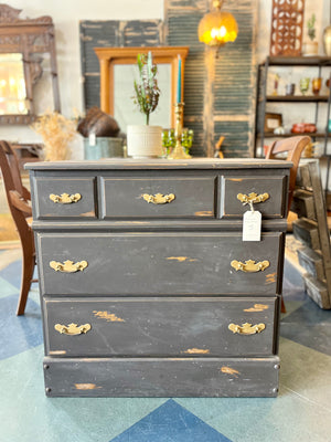 Black distressed dresser