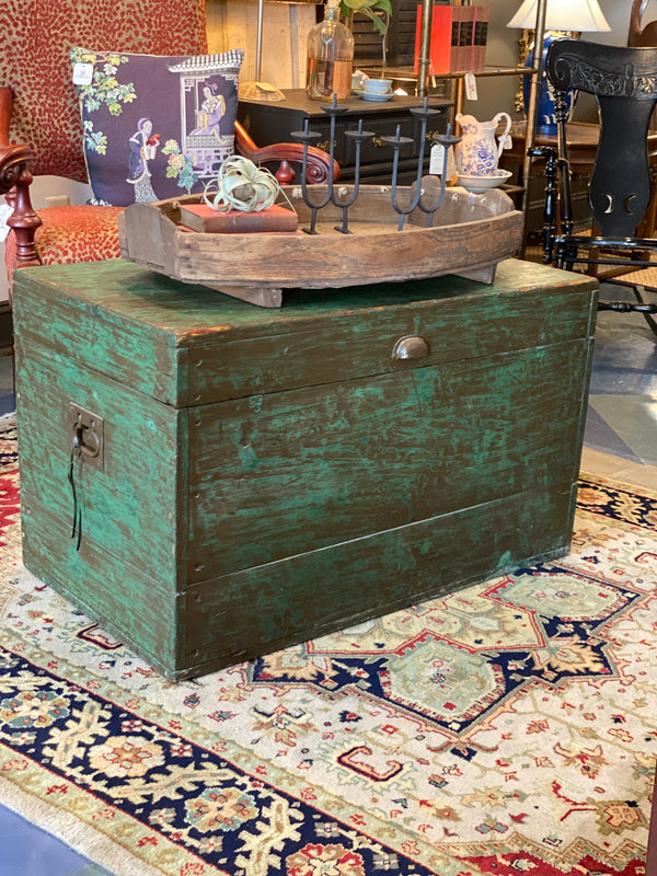 Vintage Rustic Green Trunk