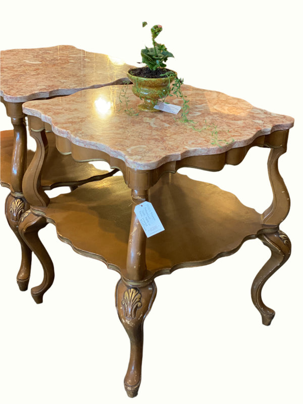 marble tables Hollywood Regency