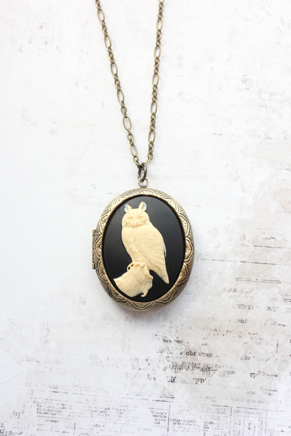 A Pocket of Posies - Owl Necklace | Photo Locket Necklace | Woodland Creatures: 20 Inches